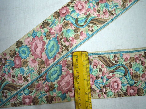 9 Yard Ivory 9CM Sewing Embroidered Saree Pure Silk Trim Decorative Sari Border Indian Laces Fabric Fashion Trimmings Craft Ribbon