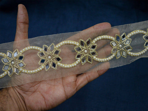 9 Yard Gold Saree Kundan 6cm Lace Sari Border Trim Indian trim Trimmings Decorative Metallic Ribbon Embellishment Crafting Ribbon Sewing