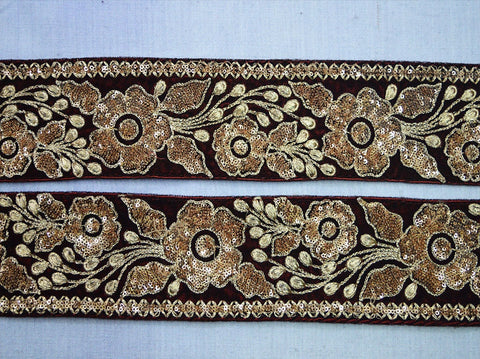 9 Yard Maroon 6CM Laces and Trims Saree Fabric Trim Indian Dresses Embroidered Trimmings Ribbon Indian Sari gold crafing sewing border