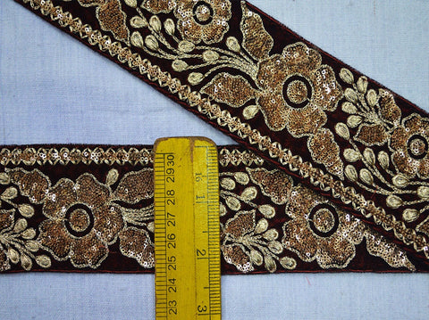9 Yard Maroon 6CM Laces and Trims Saree Fabric Trim Indian Dresses Embroidered Trimmings Ribbon Indian Sari gold crafing sewing border