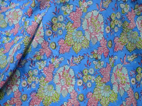 Pure Soft Cotton Fabric in lime green, white and peachy pink, cotton fabric for summer wear