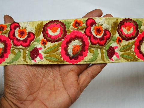 9 Yard Maroon 6CM Decorative Tape Embroidered Sari border Embellishments Dress Trim Indian Embroidery Saree Lace Handmade Crafting Ribbon