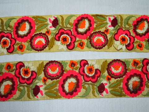 9 Yard Maroon 6CM Decorative Tape Embroidered Sari border Embellishments Dress Trim Indian Embroidery Saree Lace Handmade Crafting Ribbon