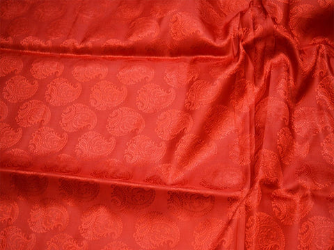 Red Jacquard Fabric Brocade By The Yard, Costume brocade, Banarasi fabric, Banarasi Dress fabric, Crafting Brocade, Silk Brocade Fabric