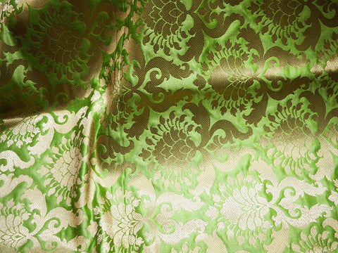 1.35 Meter Apple Green Brocade Fabric for Wedding bridal dress fabric Indian Banarasi brocade fabric Brocade Craft Costume Sewing Fabric
