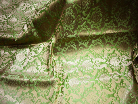 1.35 Meter Apple Green Brocade Fabric for Wedding bridal dress fabric Indian Banarasi brocade fabric Brocade Craft Costume Sewing Fabric