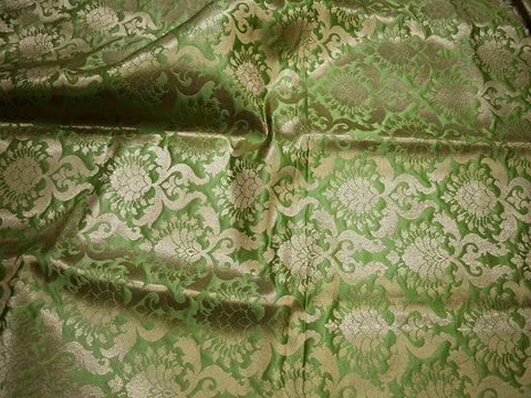 1.35 Meter Apple Green Brocade Fabric for Wedding bridal dress fabric Indian Banarasi brocade fabric Brocade Craft Costume Sewing Fabric