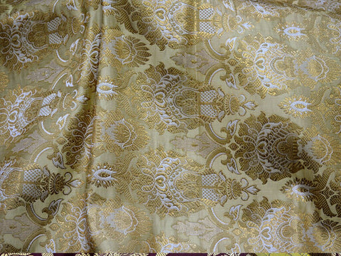 Crafting Lemon Yellow Brocade Fabric by the Yard jacket Banarasi Fabric Indian Blended Silk dress material Sewing Cushion Covers Home Décor