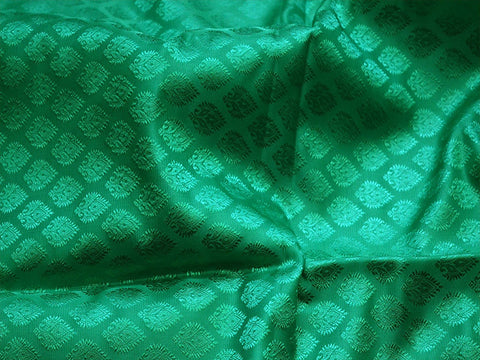 Sea Green Indian Jacquard Brocade,  Wedding Dress Fabric By The Yard, Western Dresses Fabric, Floral Dress Brocade