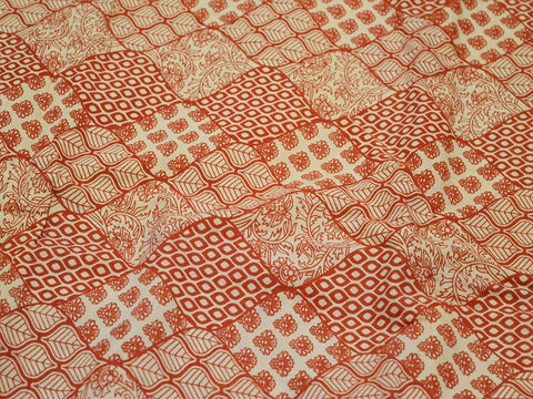 Red Rust Color Block Printed Cotton Fabric By Yard Decorative Soft Cotton For Dress Crafting Sewing Clothing Dress Material Curtains Fabric