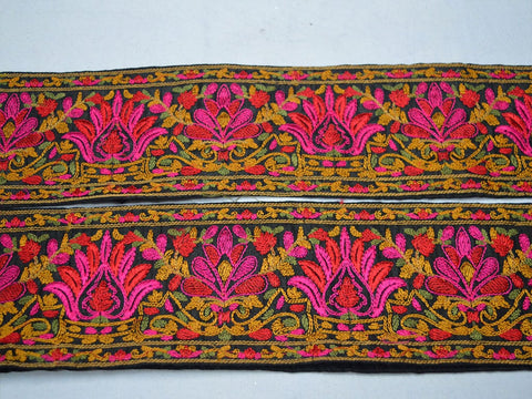 9 Yard 9cm Indian Saree Border Fabric Trim Embroidered Gown Trimmings Decorative Sari Border Crafting Sewing Dresses Lehenga Ribbon