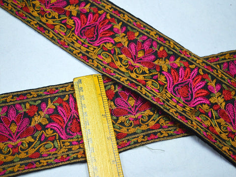 9 Yard 9cm Indian Saree Border Fabric Trim Embroidered Gown Trimmings Decorative Sari Border Crafting Sewing Dresses Lehenga Ribbon