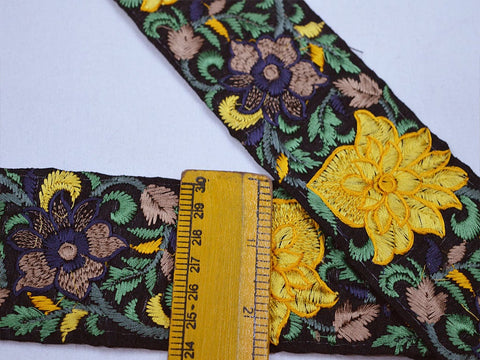 9 Yard Sunny 6CM Yellow Sari Border Embroidery Indian Fabric Trims Saree Embellishment Decorative Sewing Crafting costumes Curtains Ribbon