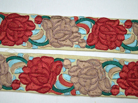 9 Yard Wholesale Maroon 5cm Embroidery Dresses Making Trim Embroidered Sewing Wedding Decor Decorative Crafting Trimming Hat Making Ribbon