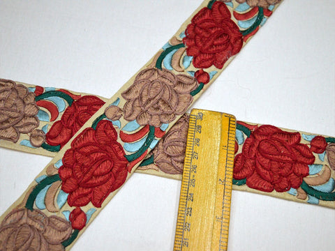 9 Yard Wholesale Maroon 5cm Embroidery Dresses Making Trim Embroidered Sewing Wedding Decor Decorative Crafting Trimming Hat Making Ribbon