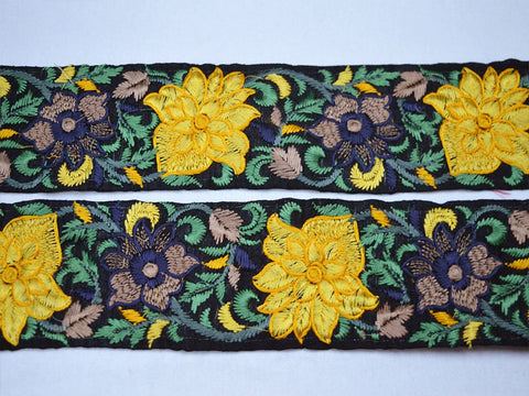 9 Yard Sunny 6CM Yellow Sari Border Embroidery Indian Fabric Trims Saree Embellishment Decorative Sewing Crafting costumes Curtains Ribbon