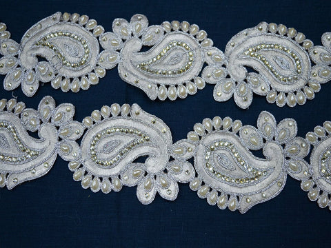 9 Yard Stone Trims 6cm Decorative Costume Metallic Beaded Lace Embellished Border Crafting Sewing Garment Accessories Clutches Trimming