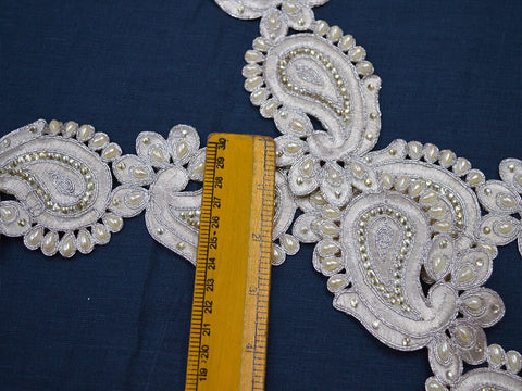 9 Yard Stone Trims 6cm Decorative Costume Metallic Beaded Lace Embellished Border Crafting Sewing Garment Accessories Clutches Trimming