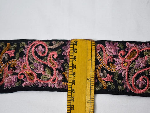 9 Yard Black 7CM Decorative Crafting Ribbon Embroidery Thread Sewing Trim Indian Sari Border Dresses Making Trimmings Clothing accessories