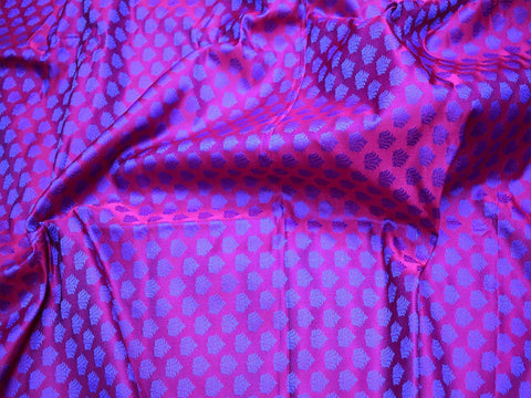 Blue Silk Jacquard Blouse Fabric, Evening Bags Brocade, Occasion Dress Brocade, Party Brocade Fabric, Heavy Dress Brocade