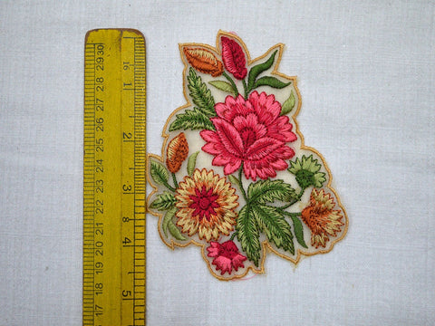 Floral Applique Decorative Thread Appliques Embroidered Bridal Appliques, 5 inch  Applique