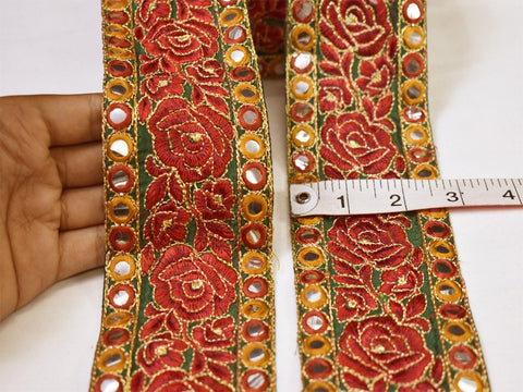 9 Yard Maroon 7cm Floral Embroidery Trimmings Wedding Dresses Ribbon Indian Fabric Trim Sari Crafting Sewing Border Beach Bags making Laces