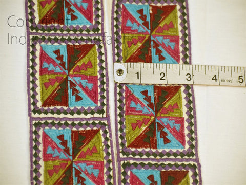 9 Yard Wholesale 75MM Geometrical Pattern Embroidery Ribbon Indian Sari Border Crafting Saree Sewing Decorative Fabric Trim Beach Bag Trim