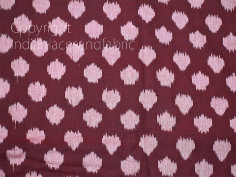 Burgundy Ikat Cotton Fabric Yardage Handloom Fabric Sold By Yard Summer Dresses Material Home Decor Yarn Dyed Remnant Quilting Table Runners
