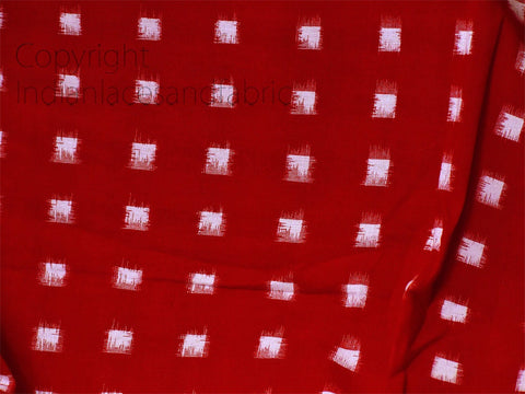 Red Ikat Fabric Yardage Handloom Upholstery Fabric Cotton sold by yard Double Ikat Home Decor Bedcovers Tablecloth Draperies Cushion Cover