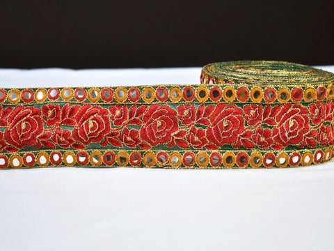 9 Yard Maroon 7cm Floral Embroidery Trimmings Wedding Dresses Ribbon Indian Fabric Trim Sari Crafting Sewing Border Beach Bags making Laces