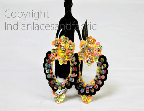 Decorative Sequined Handmade Patches Embroidered Indian Sewing Dresses Handcrafted Beaded Patch Crafting Boutique Supplies Appliques