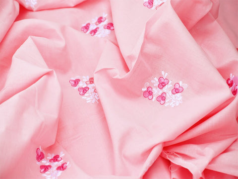 Cotton Embroidered Fabric, Quilting Fabric, Designer Fabric, wedding Party wear lehenga dress fabric