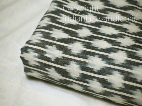 Dark Grey Indian Ikat Cotton Fabric, Womens Fashion, Quilting and Sewing fabric