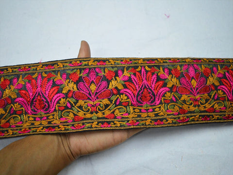 9 Yard 9cm Indian Saree Border Fabric Trim Embroidered Gown Trimmings Decorative Sari Border Crafting Sewing Dresses Lehenga Ribbon
