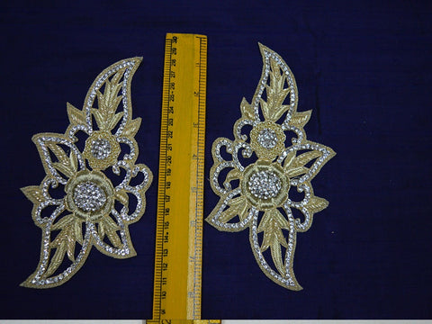 Appliques in Rhinestone Silver Color are extremely beautiful applique Decorative Zari Patches Gota Pati 8 inch Applique