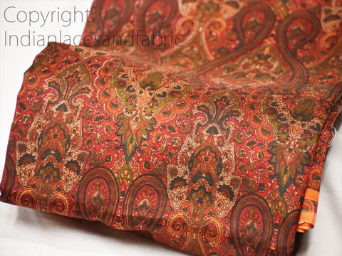 Red Indian Saree Soft Pure Printed Silk Fabric, clutches printed silk, pure silk collection, printed silk for dupatta
