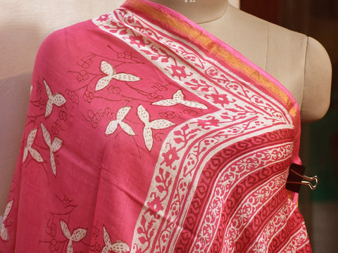 Hand Block Print Chanderi Cotton Dupatta, Family Function Wear Dupatta, Fashion Wear Dupatta, Ethnic Look Cotton Dupatta