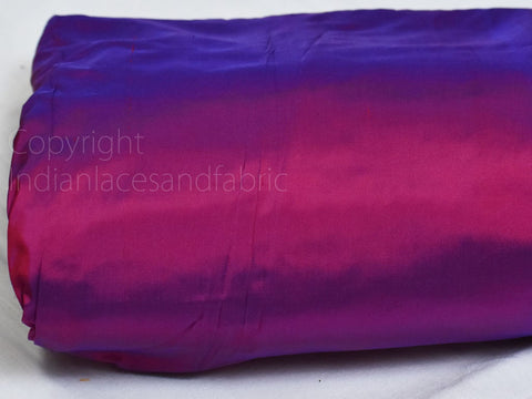 Iridescent Indian Pure Silk Fabric by the yard Light Weight Soft Silk Curtains Scarf Costume Apparel Wedding Evening Dresses Dolls