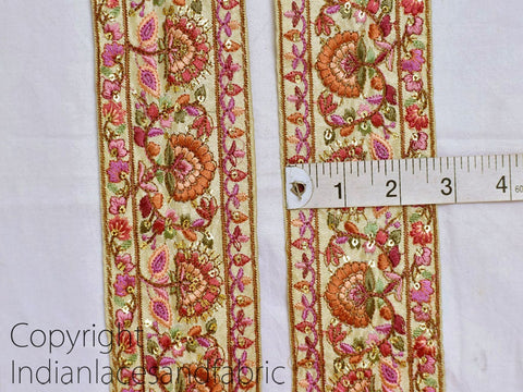 9 Yard Burnt Orange 65 mm Indian Trims Crafting Saree Sewing Ribbon Decorative Wedding Laces Curtains Cushions Trimmings Embroidery Tape