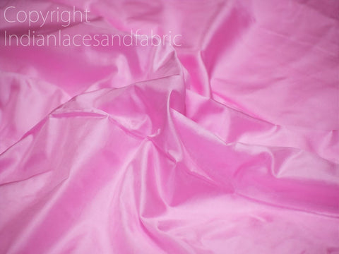Indian Pink Soft Pure Plain Silk Fabric by the yard, sewing fabric, Embellish your clothes, clothing accessories
