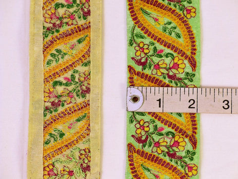 9 Yard Indian 5cm Embroidered Ribbon Decorative Embroidery Trim Embellishments DIY Crafting Sewing Saree Indian Sari Border Home Decor Tape