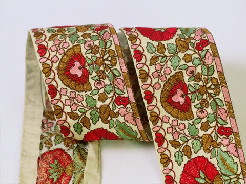 9 Yard Indian 7CM Embroidered Trim Drapery Hats Bag Saree Dresses Border Trims Decor Ribbon Crafting Sewing Embellishments Home Décor Tapes