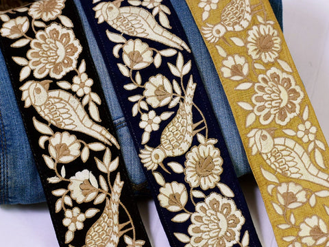 9 Yard Indian Embroidered 7CM Trim Drapery Hats Bag Saree Tape Decorative Ribbon Crafting Sewing Sari Borders Embellishments Home Decor