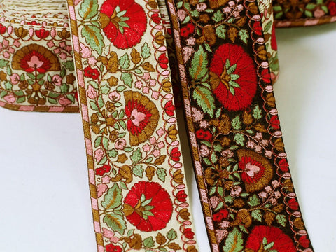 9 Yard Indian 7CM Embroidered Trim Drapery Hats Bag Saree Dresses Border Trims Decor Ribbon Crafting Sewing Embellishments Home Décor Tapes