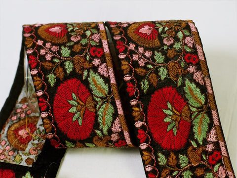 9 Yard Indian 7CM Embroidered Trim Drapery Hats Bag Saree Dresses Border Trims Decor Ribbon Crafting Sewing Embellishments Home Décor Tapes