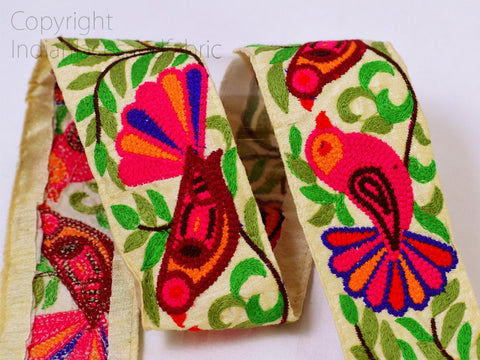 9 yard Decorative 6CM Embellishments Fabric Trim Embroidered Sari border Indian Embroidery Sarees Lace Crafting Sewing Costumes Ribbon