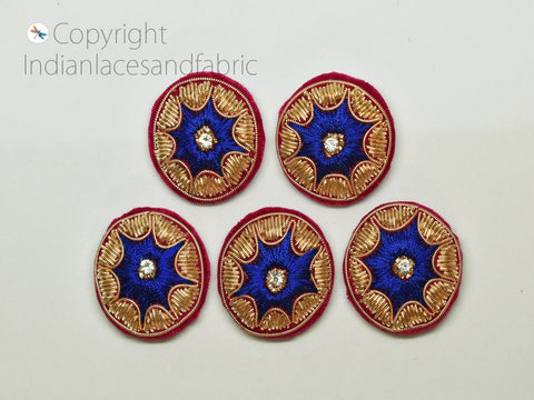 Button Decorative Zardozi Handcrafted Indian Embroidered Fancy Hand Embroidery Button Fabric Cloth Button