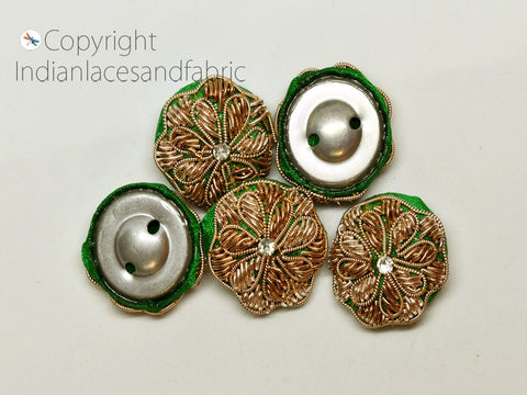 Decorative Zardozi Handcrafted Embellishment Indian Embroidered Fancy Hand Embroidery Button