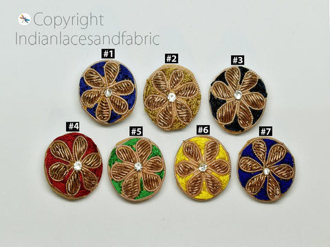 Handcrafted Indian Zardozi buttons, Sewing buttons, pillow cover buttons, Baby buttons, Children buttons, Big button, Decorative buttons