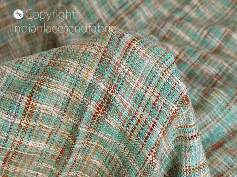 Multi Color Indian Tweed Woven Wool Blend Fabric, Cotton fabric for kids, summer wear cotton fabric, doll dress cotton fabric, home decor cotton fabric